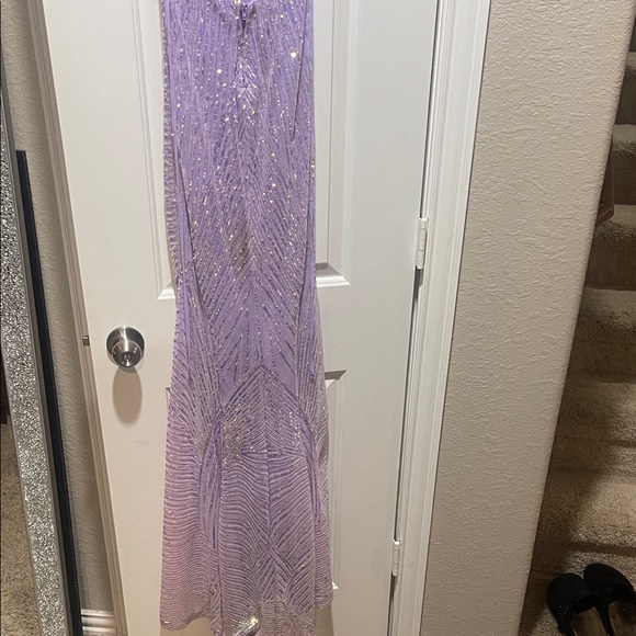 B Darlin Lavender Sequin Prom Dress - Picture 7 of 7